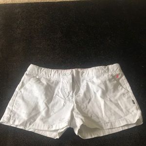Nautica white and silver foil anchor girls shorts